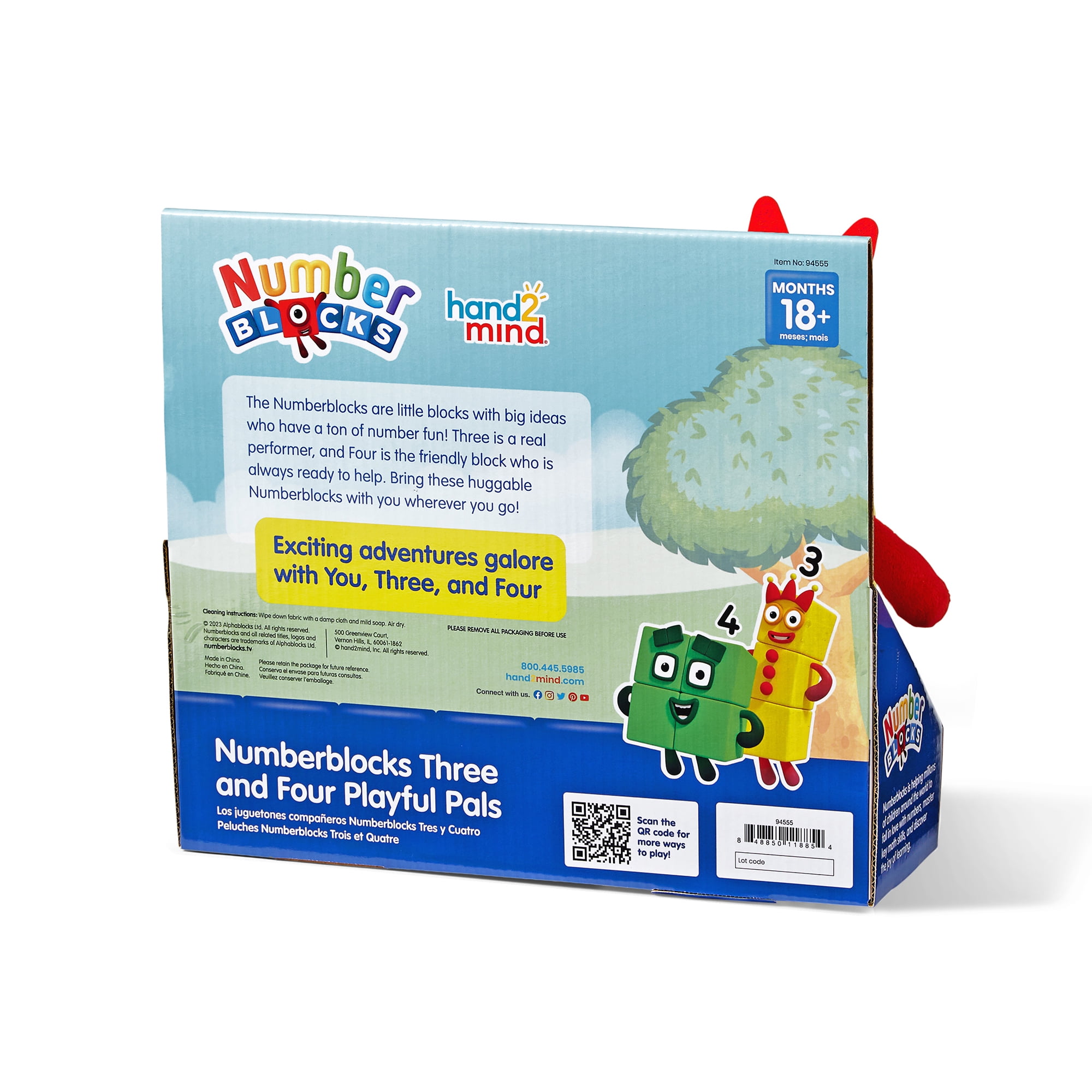 hand2mind Numberblocks® Three and Four Playful Pals 8 and 12 Plush