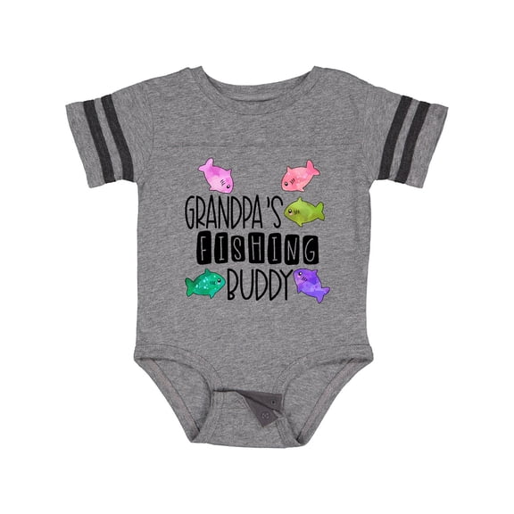 Inktastic Grandpa's Fishing Buddy with Colorful Fish Boys or Girls Baby Bodysuit