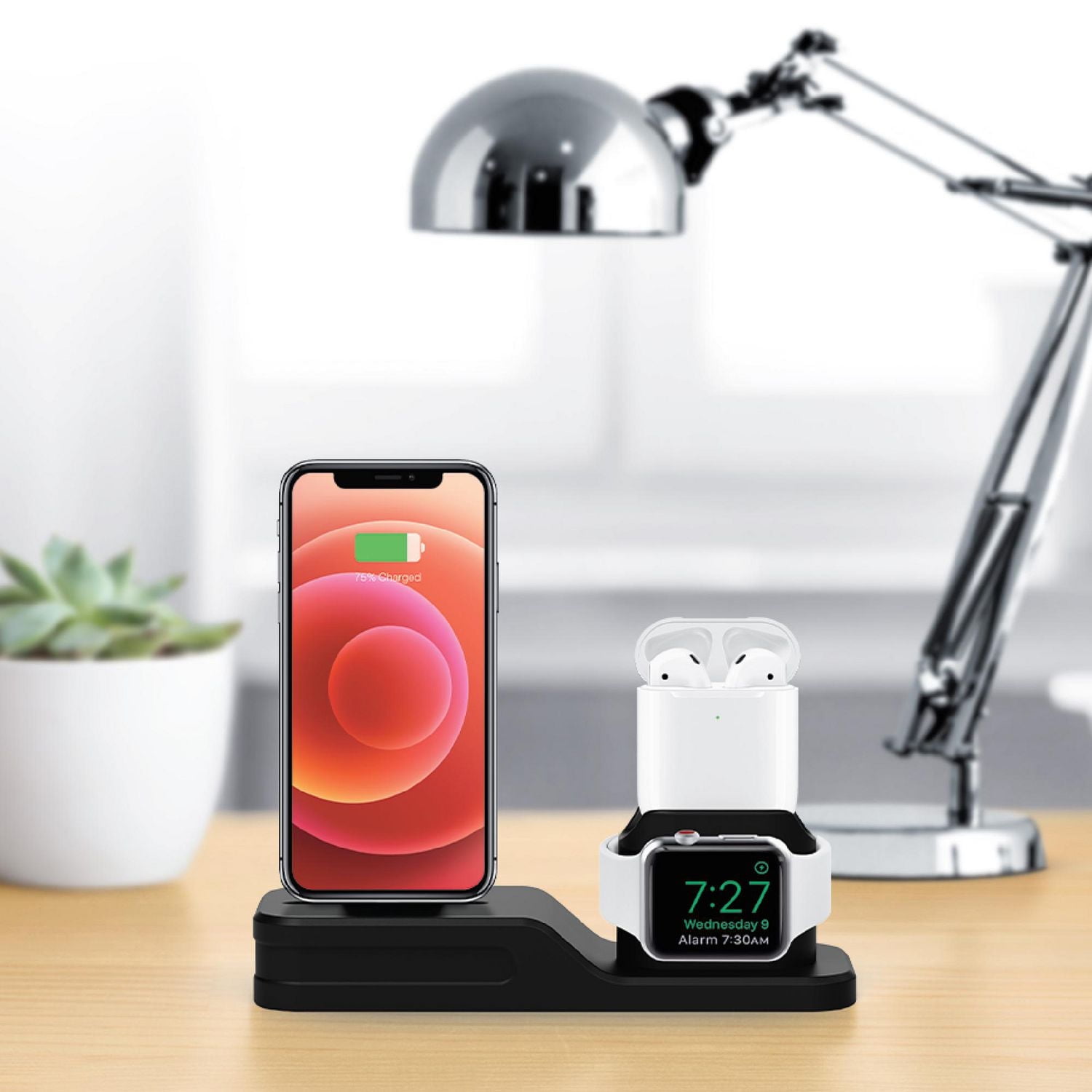 Merkury Innovations Station de charge de bureau en silicone 3-en-1, Station de charge 3-en-1