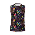 thumbnail image 6 of Lsque Rainbow Jellyfishes Print Men's Cotton Blend Sleeveless Muscle Shirts (S-3XL)- Moisture Wicking, Odor Protection, UPF 30+,Large, 6 of 8