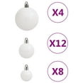 thumbnail image 5 of vidaXL 111 Piece Christmas Bauble Set White Polystyrene, 5 of 5