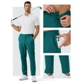thumbnail image 4 of Men's Golf Pants with 5 Pockets Slim Fit Stretch Sweatpants Casual Travel Dress Work Pants for Men Turquoise XXXL, 4 of 7