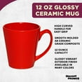 thumbnail image 3 of Glossy Ceramic Latte Coffee Mug 12 oz. Set of 10, Bulk Pack - Perfect for Tea, Espresso, Cappuccino, Hot Cocoa - Red, 3 of 5