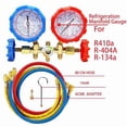 thumbnail image 5 of Kit de manómetro de carga de refrigerante de CA de 3 vías R410A compatible con manómetros de refrigeración R-404A y R-134A, 5 of 5