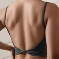 thumbnail image 4 of khonts,Women's Strappy Stretch Sports Bras Longline Yoga Backless Tank Tops Fitness Workout Camisole Crop Tops Grey L, 4 of 5