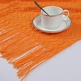 thumbnail image 5 of PiccoCasa 50"x60" Acrylic Throw Blanket Knit Wave Pattern Decorative Blanket with Tassels, Orange, 5 of 6