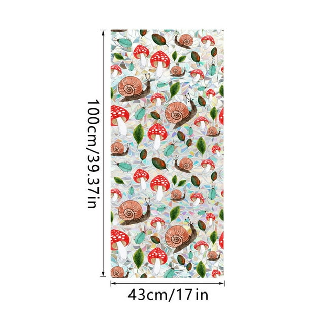 TIMIFIS Landscape Craftsmanship, Dazzling Glass Stickers Pvc Double-Sided Colorful Plants and Flowers Removable Window Stickers Home Decor