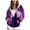 Purple, variant on Towmus Women's Fleece Zip Hoodie Y2K Halloween Long Sleeve Hooded Sweatshirts Casual Drawstring Gradient Hoodies