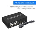thumbnail image 2 of Commutateur KVM Compatible 2X1 4K, Sélecteur USB Compatible 2 en 1 avec Hub USB 4 Ports, 2 of 5