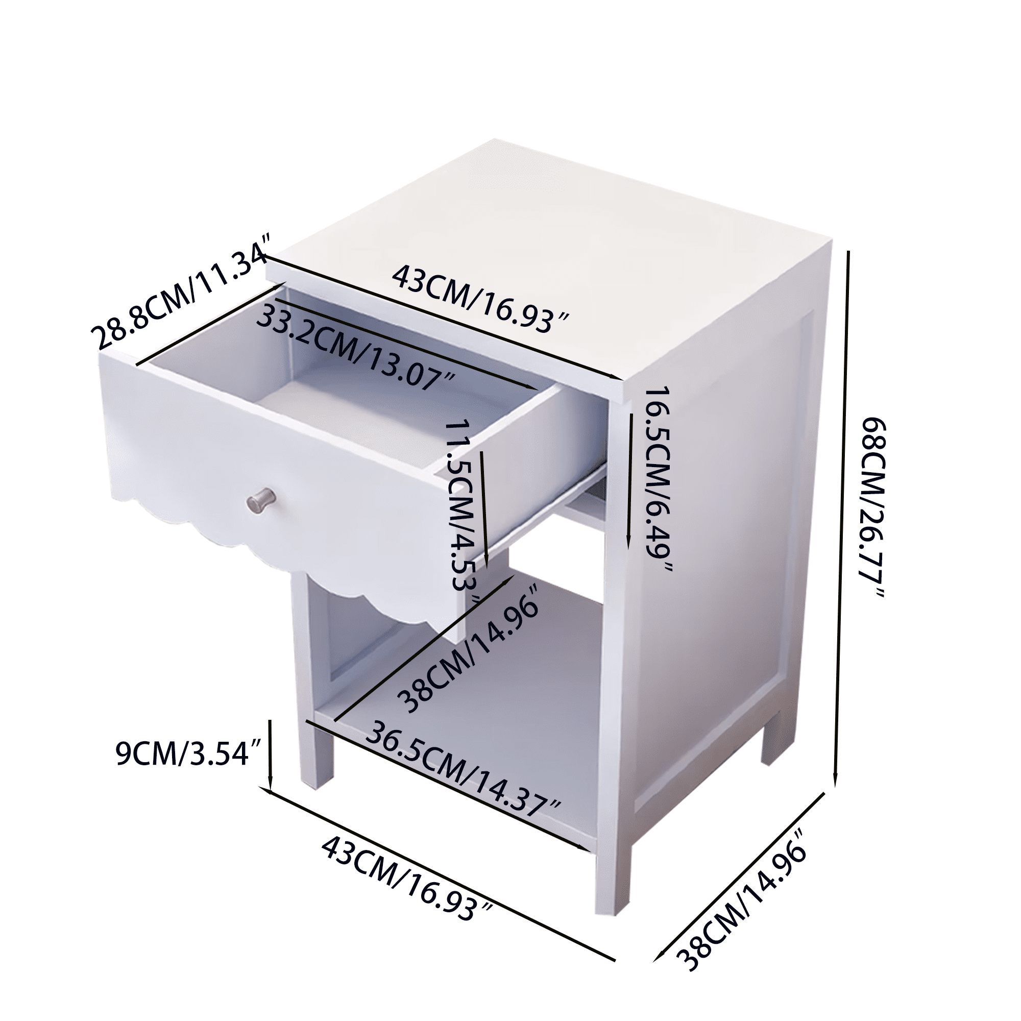 Nightstand with Drawer,2 Tier Beside Table End Table,Modern Side Table for Bedroom,Living Room,Light Purple