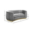 thumbnail image 3 of Meridian Furniture Julian Contemporary Velvet Loveseat in Gray, 3 of 7
