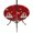 Bright Red Deep Red, variant on Round Outdoor Tablecloth with Umbrella Hole and Zipper, Blue Gnomes Christmas Fitted Table Cover with Elastic Edge for 55-60 Inch, Snowflake Xmas Poinsettia Waterproof Patio Tablecoths for Picnic