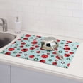 thumbnail image 6 of Honeii Ladybugs And Flowers 1 Print Kitchen Drying Mat Coffee Bar Mat Hide Stain Coffee Maker Mat for Countertops Coffee Pot Dish Drying Mat, 6 of 7