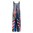 thumbnail image 5 of Sales Prime! JURANMO Independence Day's Jumpsuits for Women Loose Fit Sleeveless Strap One Piece Overall Romper American Flag Print Jumper Pants with Pockets Blue XL, 5 of 9