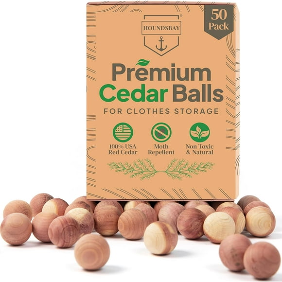 shiyou-50 Cedar Balls for Clothes - Fresh Cedar Smell for Closets and Drawers - Protection for Clothes - Cedar Closet Freshener & Protects Clothes - Wood Block for Clothes, Closet and Drawer