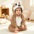 thumbnail image 2 of YunPes Toddler Kids Animal Onesie Cute 3D Hood Soft Flannel Long Sleeve Jumpsuit Zipper Closured Fall Winter Warm Cozy Loungewear, 2 of 5