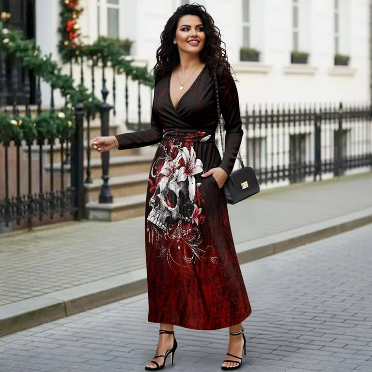 chinese dress ladies Gothic Skull Dress – American Skulls