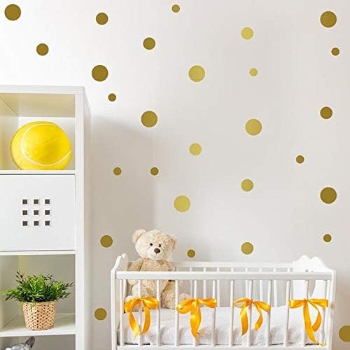 Premium Multi-Sized Vinyl Decals \u2013 268pcs Easy Peel & Stick Set for Apartments, Nurseries & DIY Home Decor (Gold)