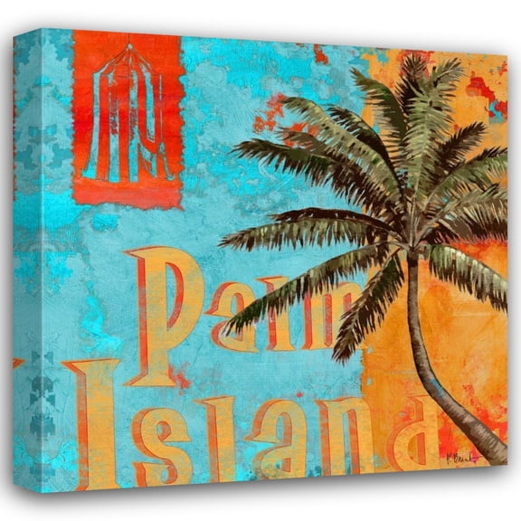 Paul Brent 20x20 Gallery Wrapped Canvas Wall Art Titled - Rojo Palm II