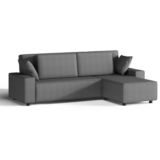 96" Modern L-Shaped Oversized Corduroy Sectional Sofa, Deep Seat Modular Couch for Living Room, Apartment and Studio