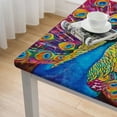 thumbnail image 5 of nygtbtfer Vivid Peacock Square Fitted Tablecloth with Elastic Edge Wipeable Table Cover Stain-Resistan Oil-Proof Washable Table Cloth for Indoor Outdoor  white, 5 of 8