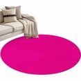thumbnail image 2 of Rose Pink Round Rugs 4ft, Farmhouse Solid Pink Color Modern Art Non Slip Washable Rug Runner, Low Pile Indoor Floor Carpet Mat Bathroom Rugs for Living Room, Bedroom, Kids Room, 2 of 9