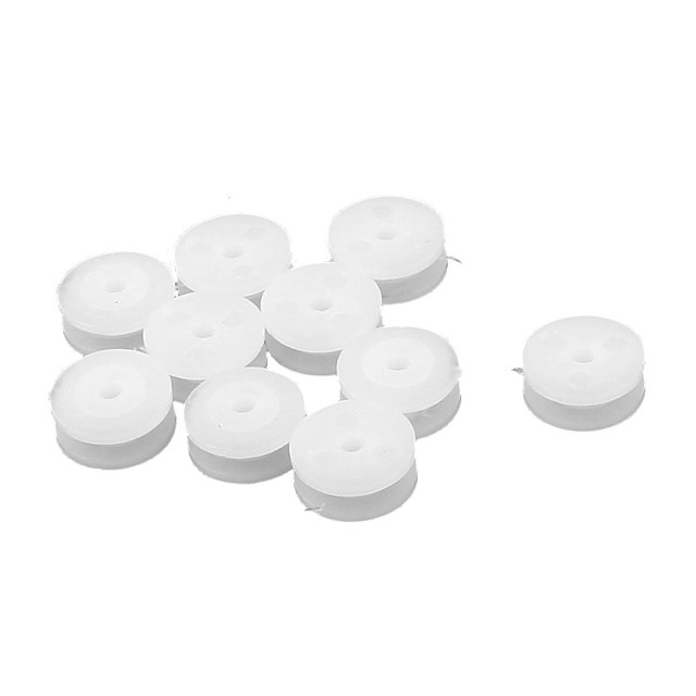 Unique Bargains 10Pcs White Plastic 0.37' Diameter Machanical Model Belt Pulley