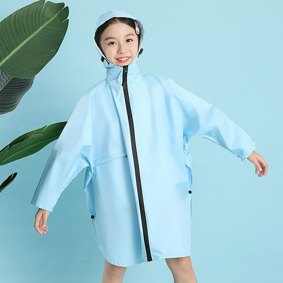 XASZHN Imperméable Tout-Petit Porter Pluie pour Garçon Enfants Filles Dessin Animé Enfants Ponchos 3D Veste Garçons Manteau&Veste Imperméable à Capuche Coupe-Vent Imperméable Bleu Clair_001 L
