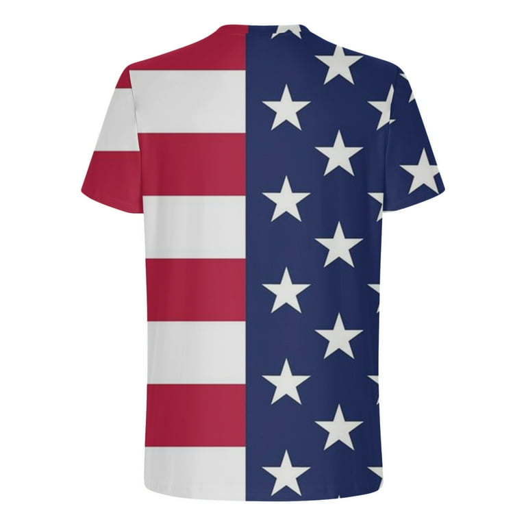 cllios 4th of July Shirts Men Patriotic Red White and Blue Graphic