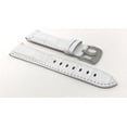 thumbnail image 2 of Bandini Extra Long (XL) 24mm Mens Italian Leather Watch Band Strap - White - White Stitch - Alligator Pattern, 2 of 5