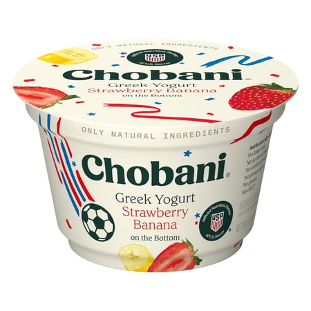 Chobani Low-Fat Greek Yogurt Strawberry Banana On The Bottom 5.3 oz Cup