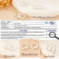thumbnail image 3 of LUNVKY 3 Pairs 18K White Gold Plated Hoop Earrings for Women with S925 Sterling Silver Post Huggie Hypoallergenic Earrings Set Birthday Christmas Jewelry Gifts Teen Adult Stocking Stuffers Ideas, 3 of 5