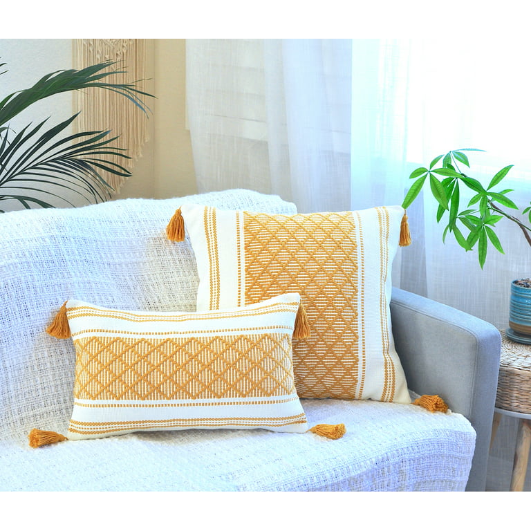 1pc Plain Decorative Throw Pillow Case, Minimalist Woven Fabric