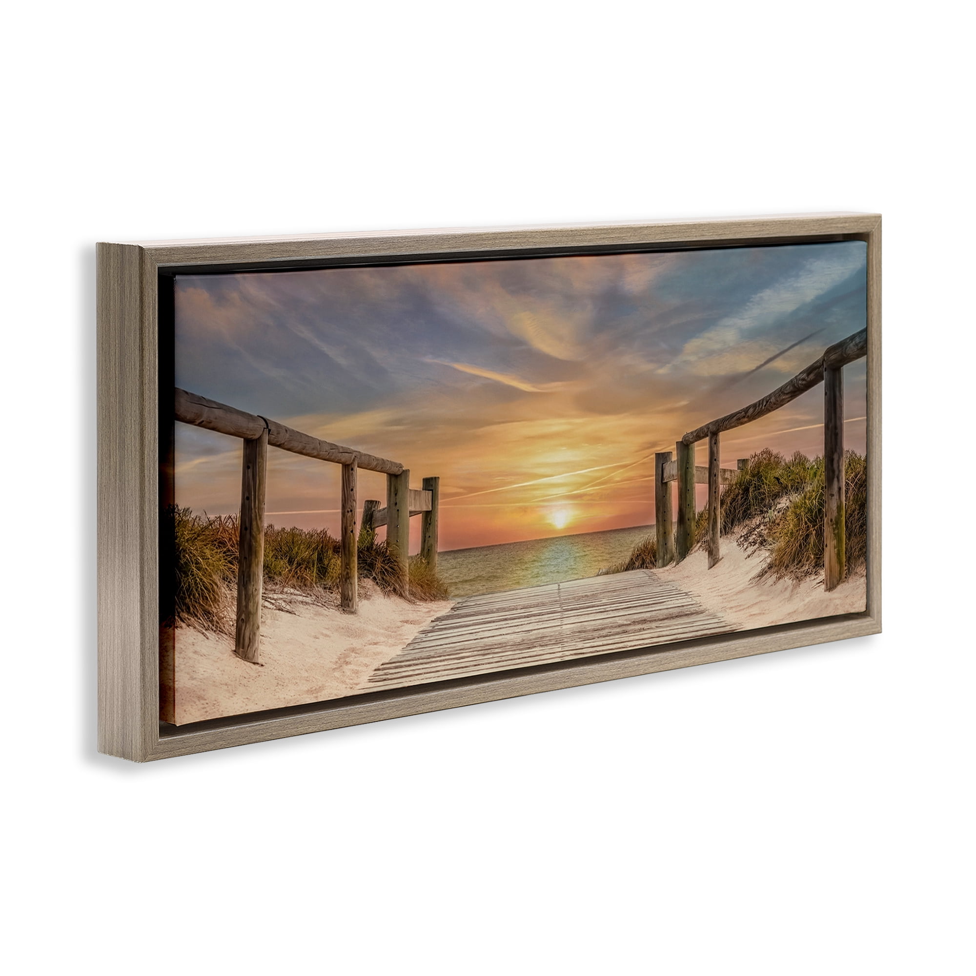 Stupell Industries Pathway To Sunset Brown Framed Floater Canvas Wall Art, design by Mike Caliascibetta