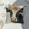 thumbnail image 2 of Shiartex Watercolor Painting Dairy Cow Throw Pillow Cases Adorable Farm Animals with Flower Wreath Decorative Pillow Cushion Covers  Rustic Farmhouse Chair Decor Square  Pillowcase, 2 of 5