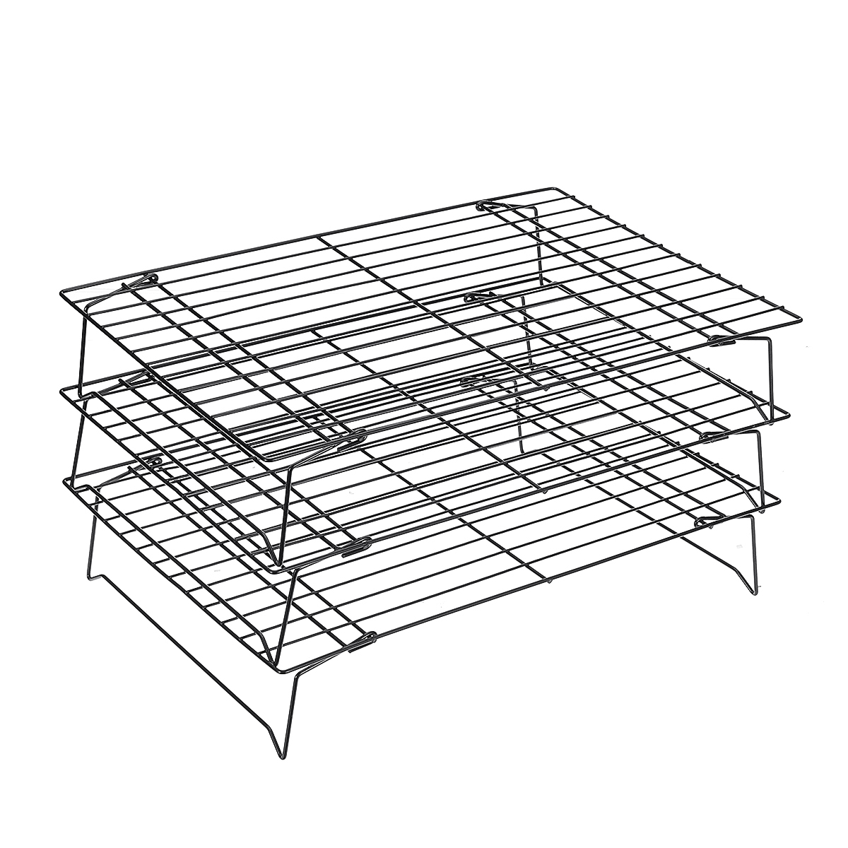 3Tier Stainless Steel Large Stackable Bread Cooling Rack Set Cake