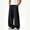 Black, variant on Mens Cotton Linen Wide Leg Sweatpants Drawstring Waist Baggy Casual Lightweight Pants Black L