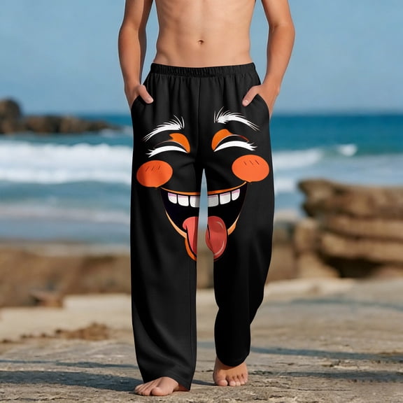 ATOGUTA Lounge Pants for Boys Funny Graphic Sweatpants Athletic Sports Pants for Kids Size 4T-14, Black