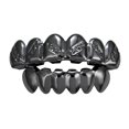 thumbnail image 1 of Parrillas De Dientes Superiorinferior De Hip-hop De 18 Quilates Para Disfraz De Halloween Cosplay Negro Sunnimix Parrillas chapadas en oro de 18 quilates, 1 of 6