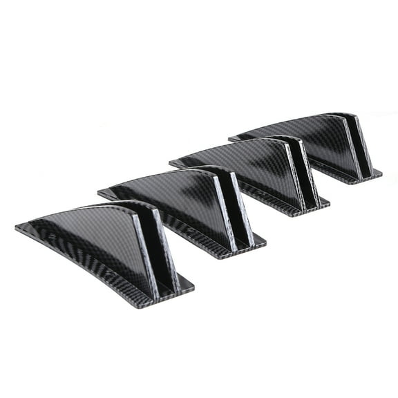 Phyun 4Pcs Spoiler Car Modified Rear Bumper Diffuser Spoiler ABS Rear Bumper Lip Diffuser Anti-collision Carbon Fiber Look