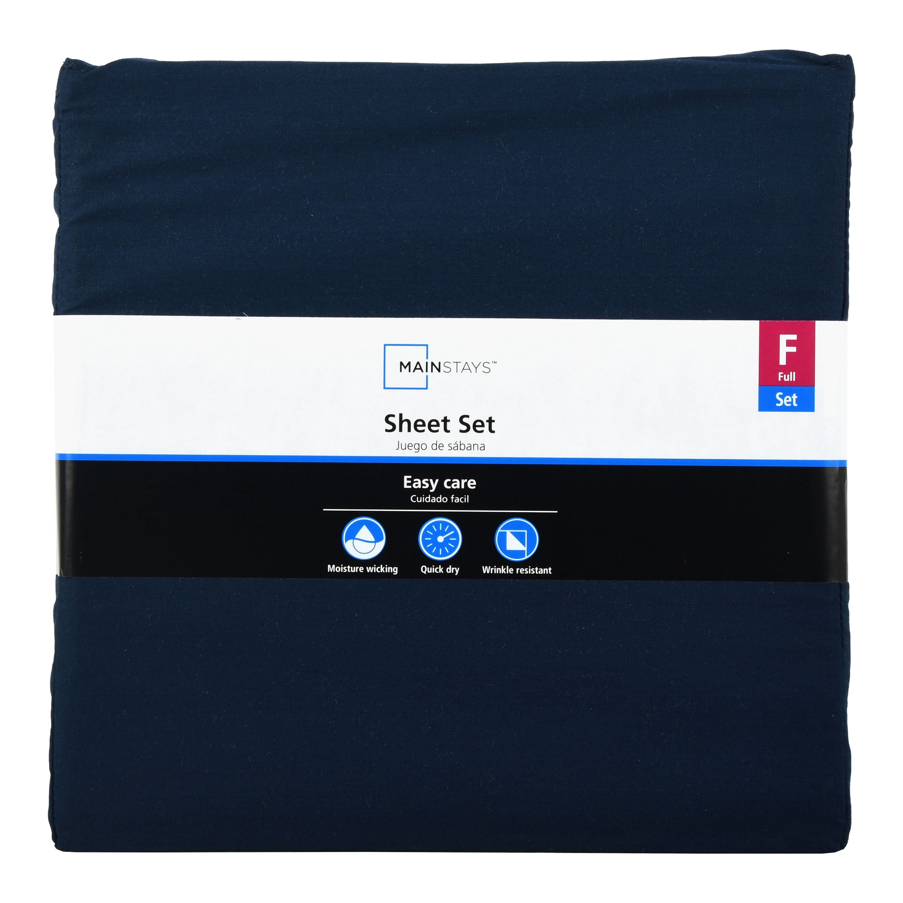 Mainstays 300 Thread Count Easy Care Sheet Set, Full, Blue Cove