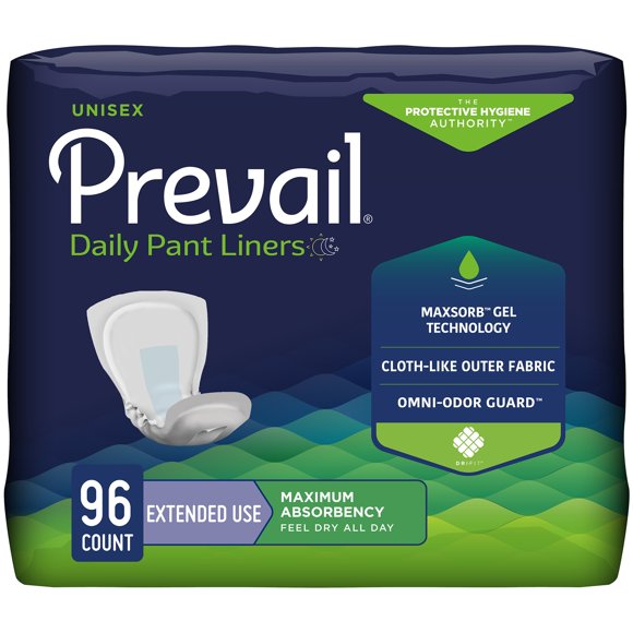 Prevail Daily Pant liner Overnight Absorbency - 96qty