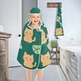 thumbnail image 4 of Happy Orange Cats with Leave Hooded Beach Towel Kids Bath Towels Quick Dry for Pool Swiming 50" x 23.5" Microfiber Soft Bathrobe, 4 of 7