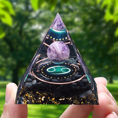 Peggybuy Orgonite Obsidian Pyramid Healing Crystals Reiki Chakra