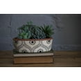 thumbnail image 6 of Foreside Home & Garden Natural Handthrown Oval Terracotta Planter with Handpainted Block Pattern, 6 of 7