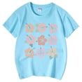 thumbnail image 5 of PMVFHDE Hauts pour Filles Hauts Basiques Tendance pour Fille Manches Courtes T-Shirts pour Filles T-Shirts Graphiques Imprimés Col Rond Manches Courtes T-Shirt Bleu Ciel, 8-9 Ans, 5 of 5