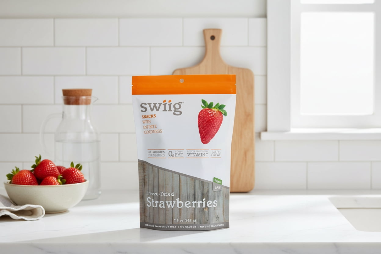 swiig Freeze-Dried, Diced Strawberries 205g