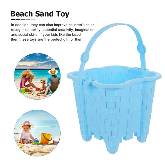 FENGGUIQU Plastic Bucket for Beach Sandcastle Molds Assorted Color 4pcs