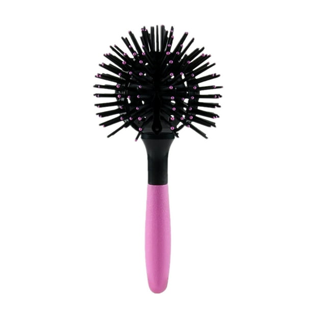Cepillo para rizos 3D para peluquería, rizador de pelo redondo, peine, herramienta para el cabello