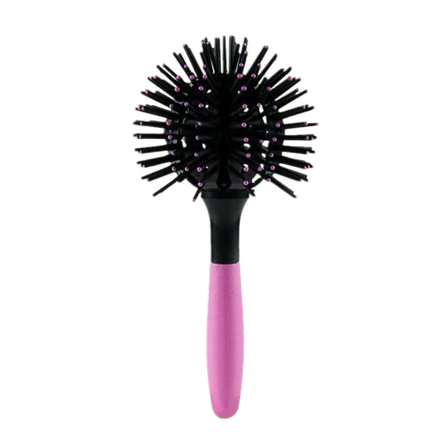 Cepillo para rizos 3D para peluquería, rizador de pelo redondo, peine, herramienta para el cabello